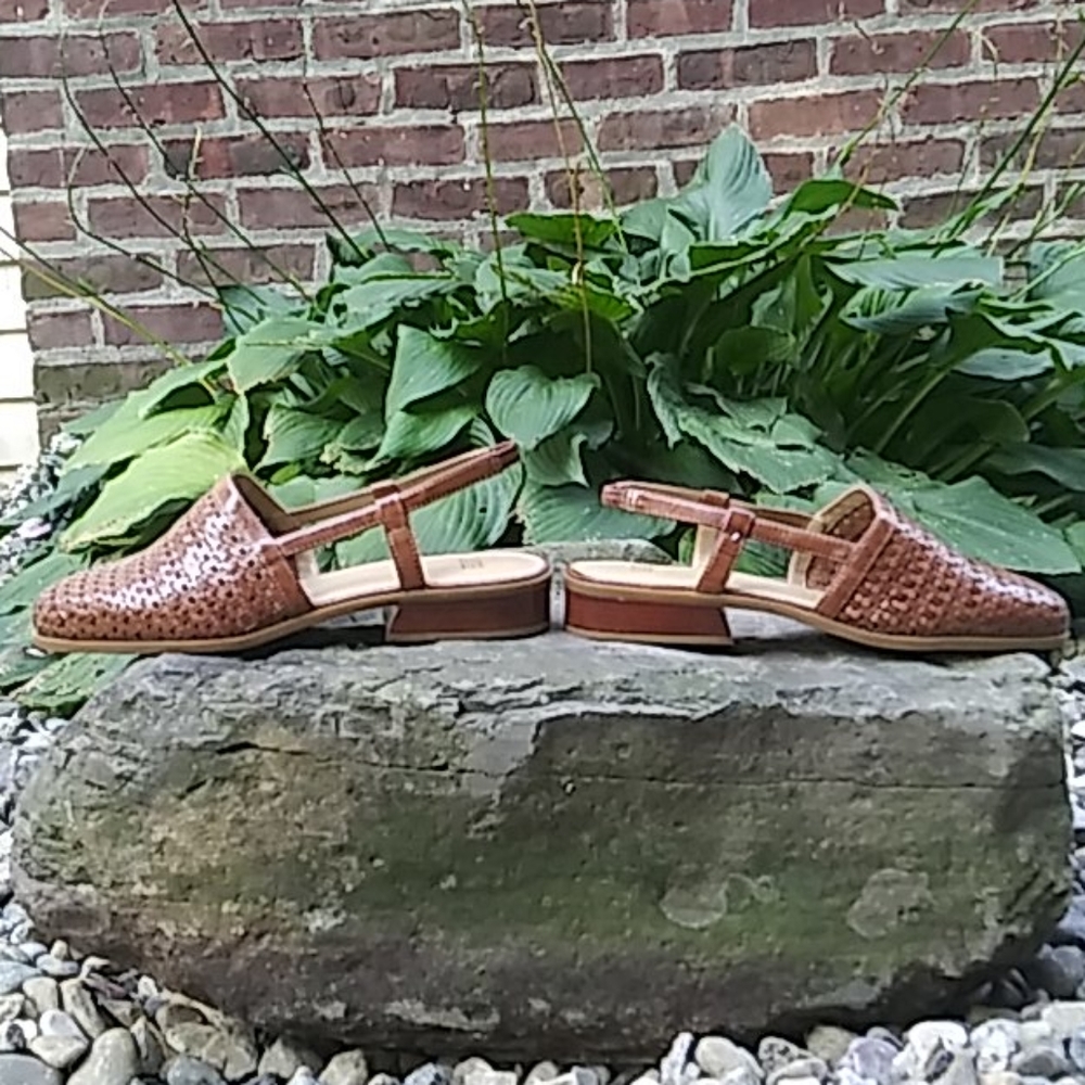 Glacee "Fritzy" Braided Leather Slingback Sandal - Picture 7 of 12